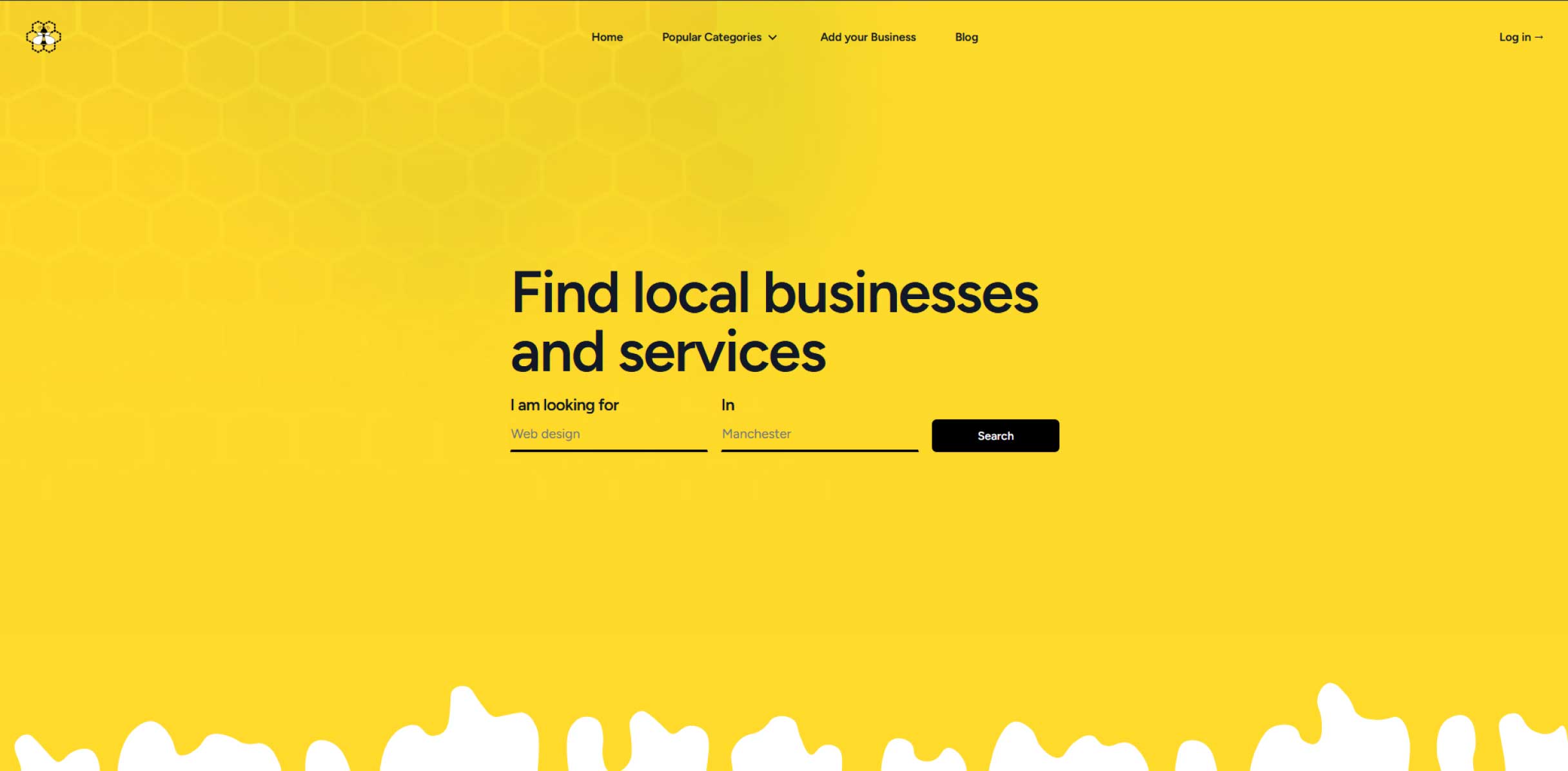 BizHive homepage screenshot